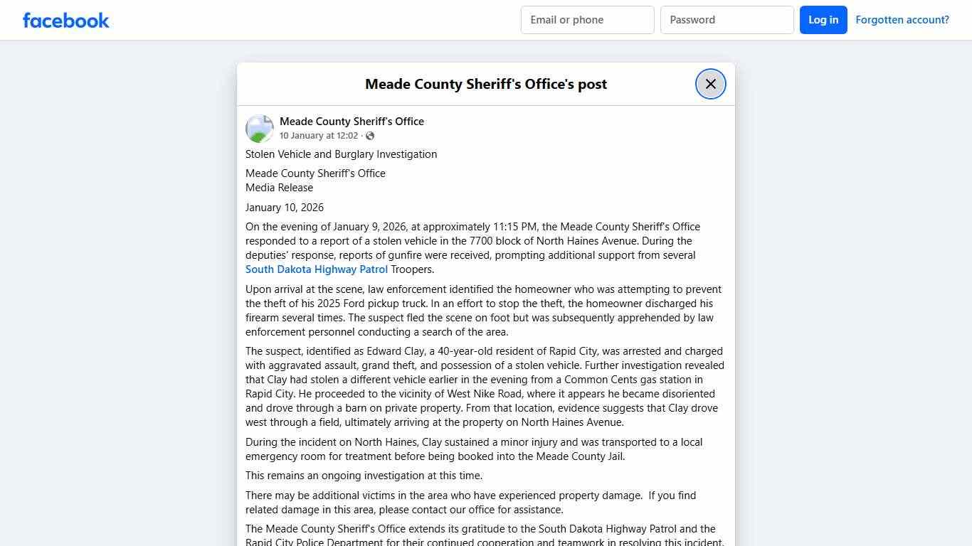 Stolen Vehicle and... - Meade County Sheriff's Office Facebook